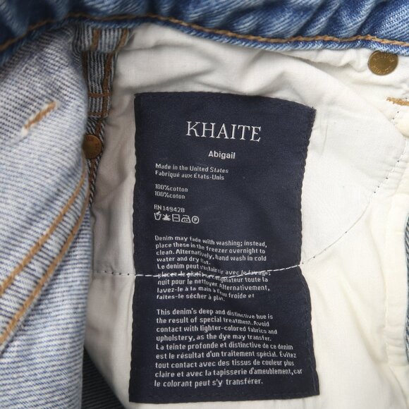 KHAITE Light Blue Distressed High Rise Jeans - Picture 7 of 13